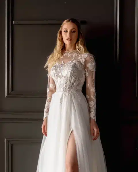 FRANCESCA A-Linie Kleid Chiffonrock (1)