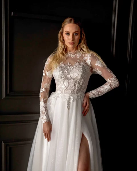 FRANCESCA A-Linie Kleid Chiffonrock (3)