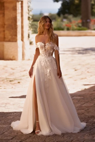 MEREDITH Carmen Ärmel Boho Prinzessinnenkleid (2)
