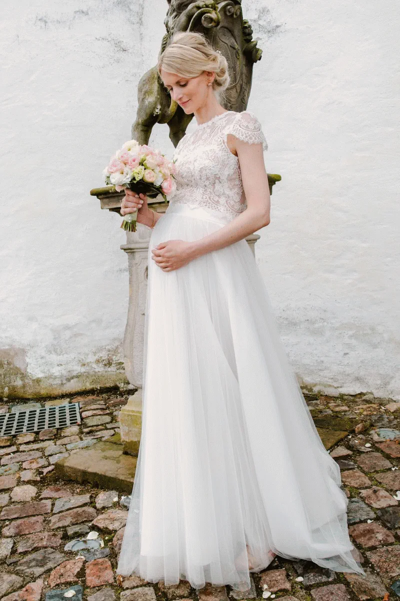Zweiteiliges Brautkleid Schwangerschaftskleid schwangere braut
