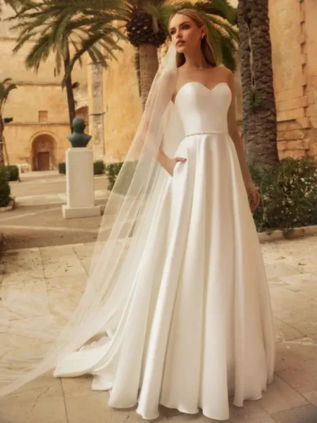 Schlichtes brautkleid olga bianco evento brautmode winsen – Schlichte Brautkleider | VeryNice Brautmode Winsen