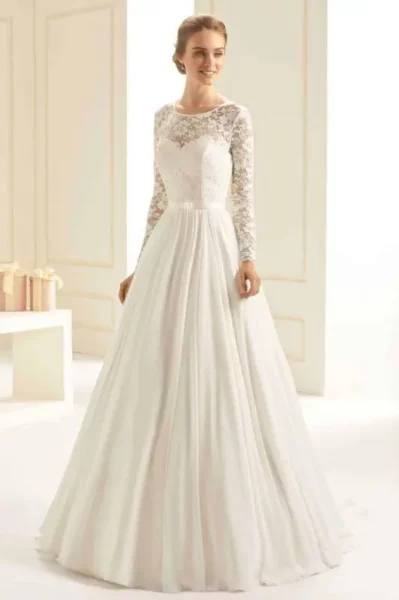 Vanessa a linie brautkleid vintage hochzeitskleid brautmode winsen bianco evento – Brautmode Winsen | VeryNice